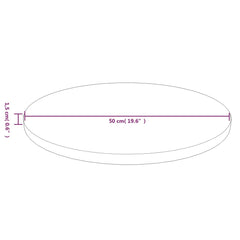 Blat de masă rotund maro deschis Ø50x1,5 cm lemn stejar tratat