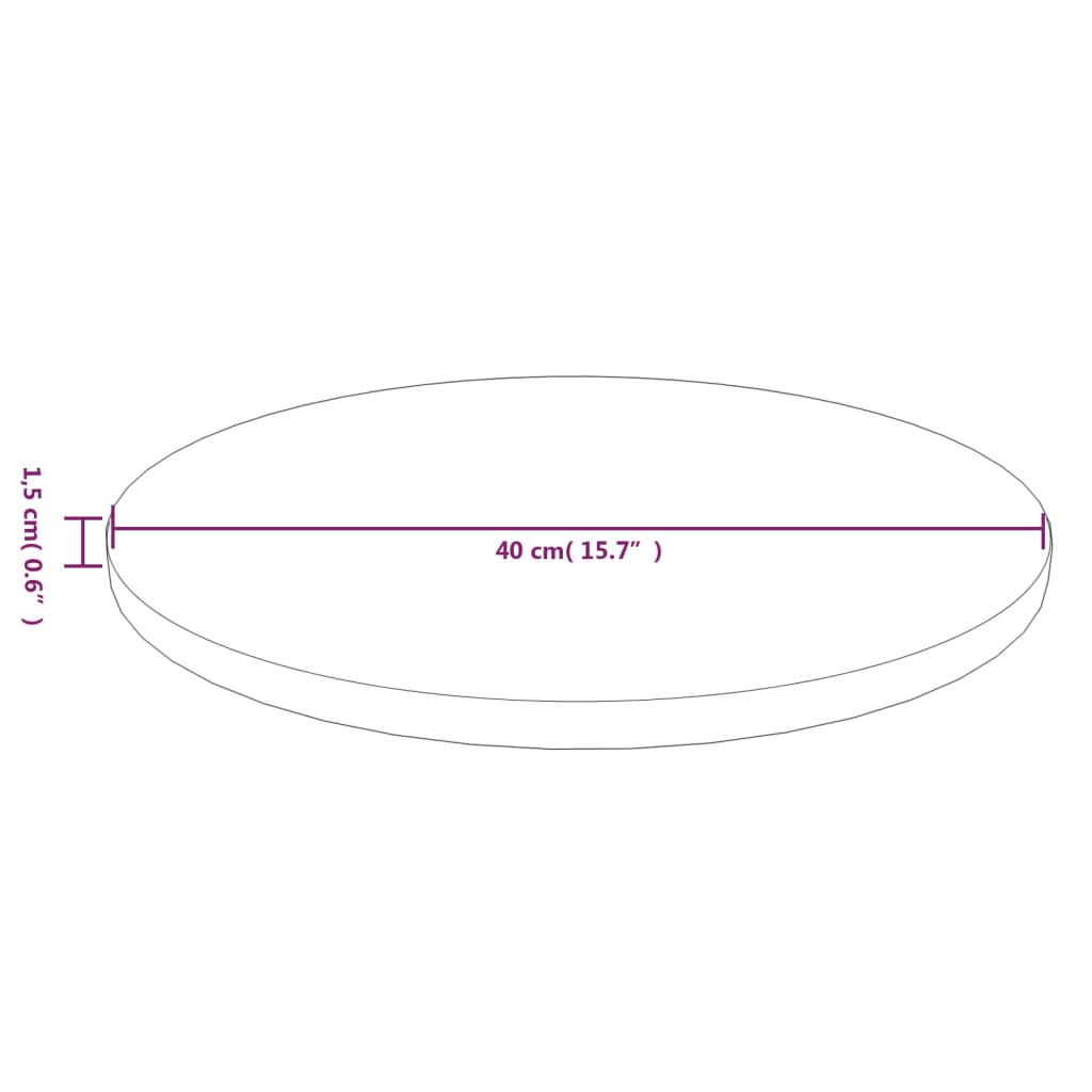 Blat de masă rotund maro închis Ø40x1,5 cm lemn stejar tratat