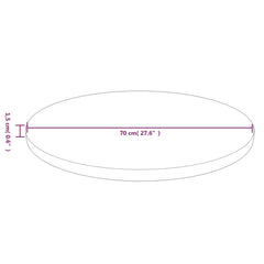 Blat de masă rotund maro închis Ø70x1,5 cm lemn stejar tratat