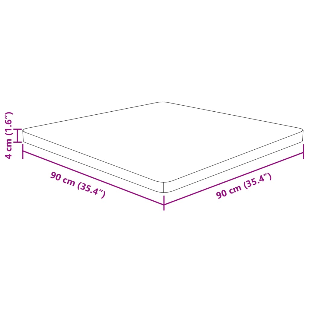 Blat masă pătrat maro deschis 90x90x4cm lemn stejar tratat