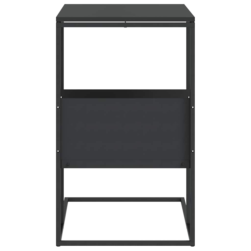 Masă laterală, negru, 55x36x59,5 cm, lemn compozit