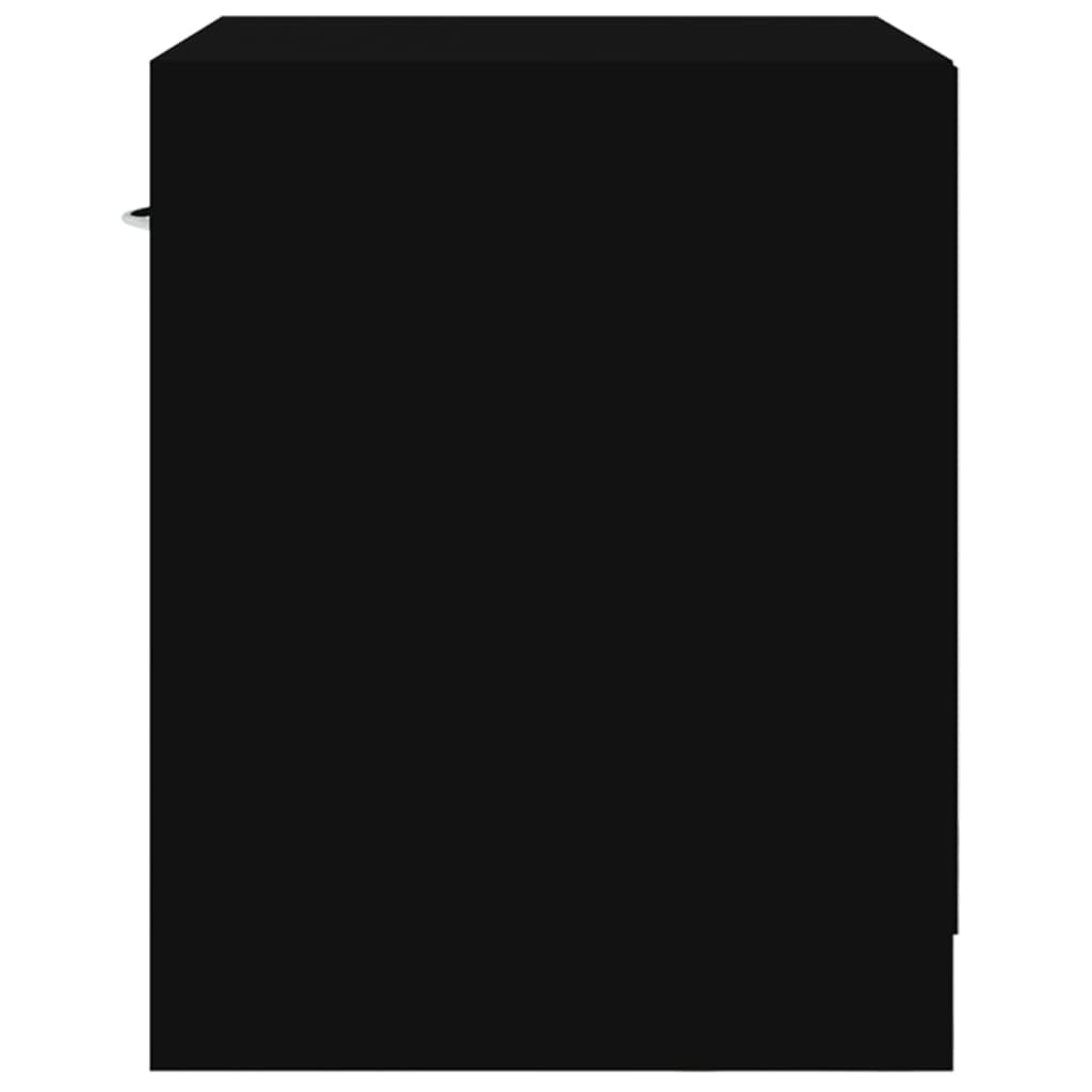 Noptiere cu sertar, 2 buc., negru