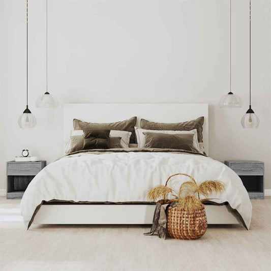 Noptiere cu sertar, 2 buc., gri sonoma