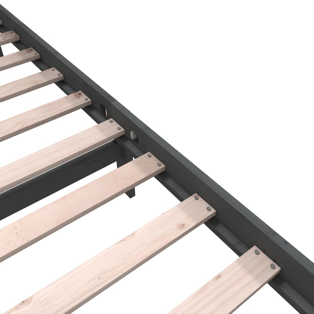 Cadru de pat, gri , 200x200 cm, lemn masiv de pin