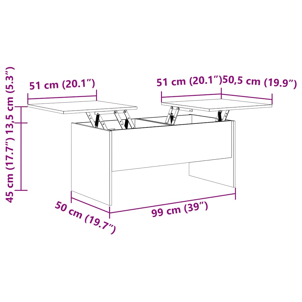 Măsuță de cafea, negru, 102x50x46,5 cm, lemn prelucrat