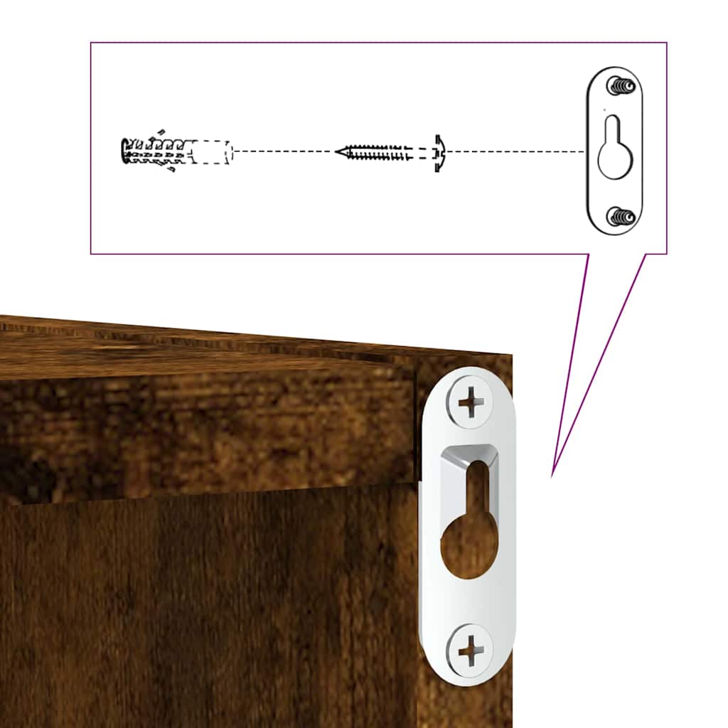 Șemele de perete 4 pcs Maro 26 x 15 x 26 cm Lemn compozit