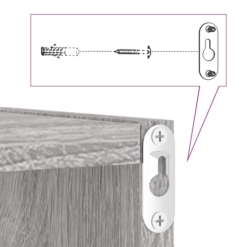 Șemele de perete 4 pcs Gri 26 x 15 x 26 cm Lemn compozit