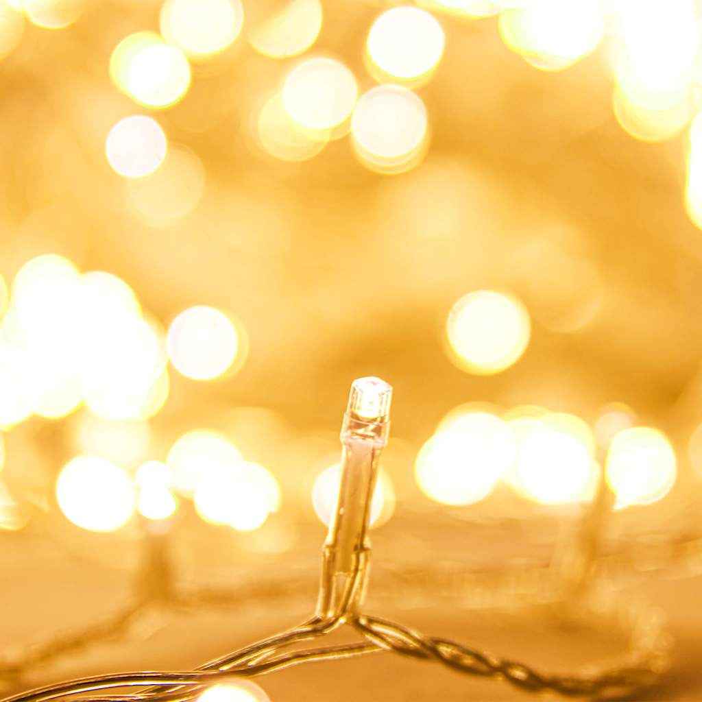 Instalație cu 1000 LED-uri, alb cald, 100 m, PVC