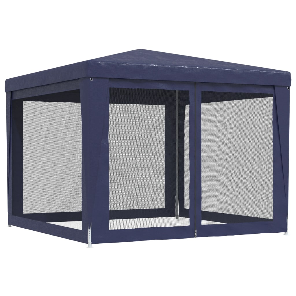 Cort de petrecere cu 4 pereți din plasă, albastru, 3x3 m, HDPE
