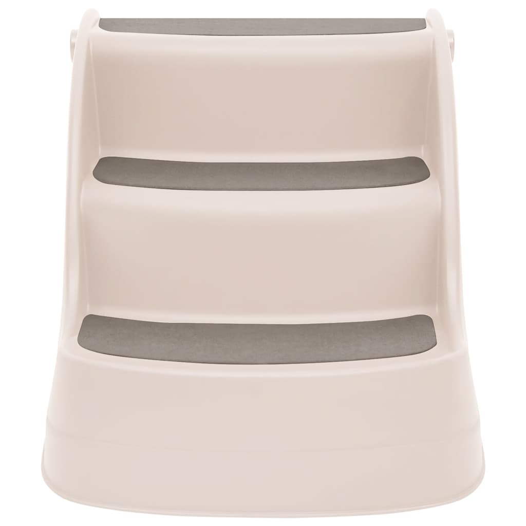 Scări pliabile pentru câini în 3 trepte crem 50x38x38cm plastic