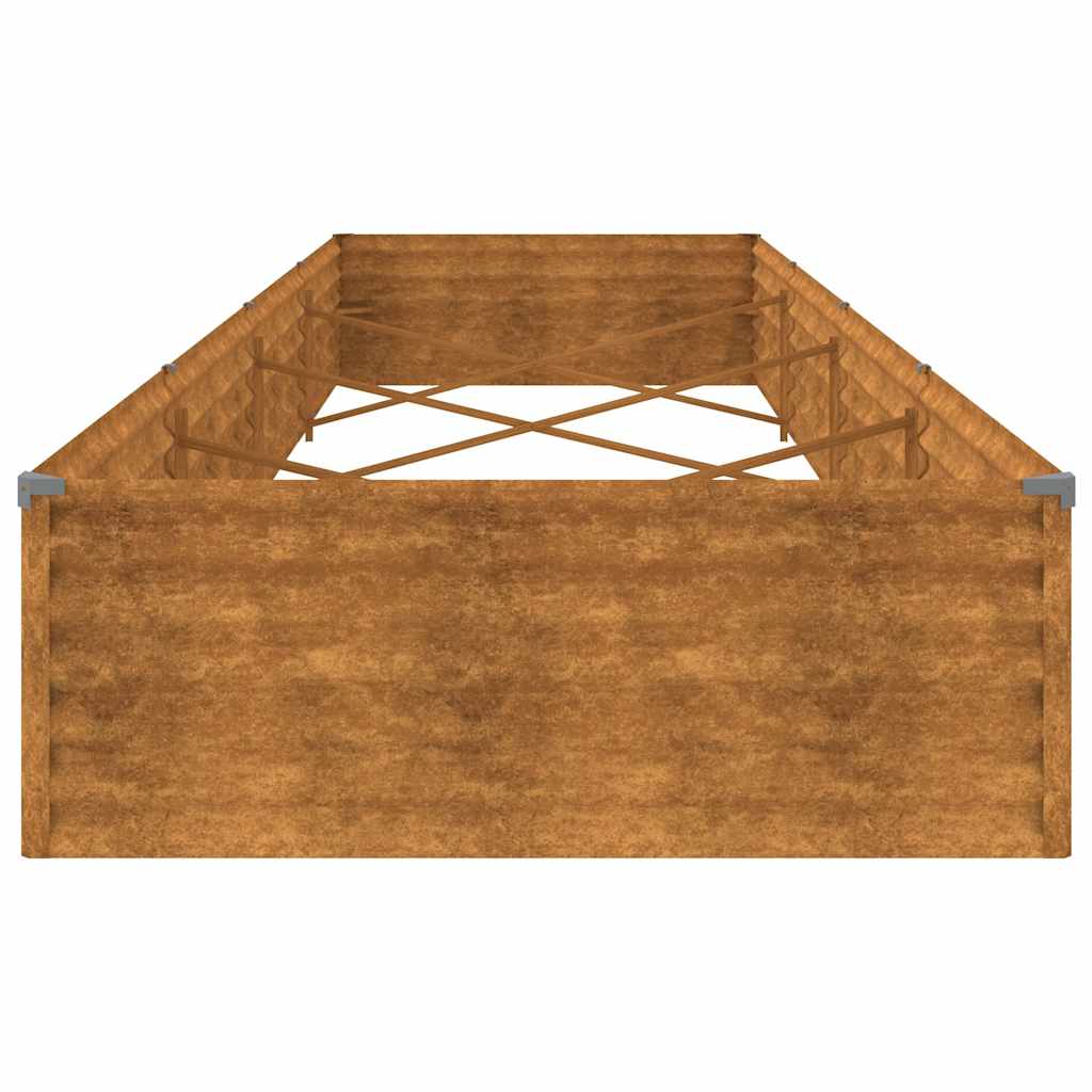 Strat înălțat de grădină, 387x100x36 cm, oțel corten