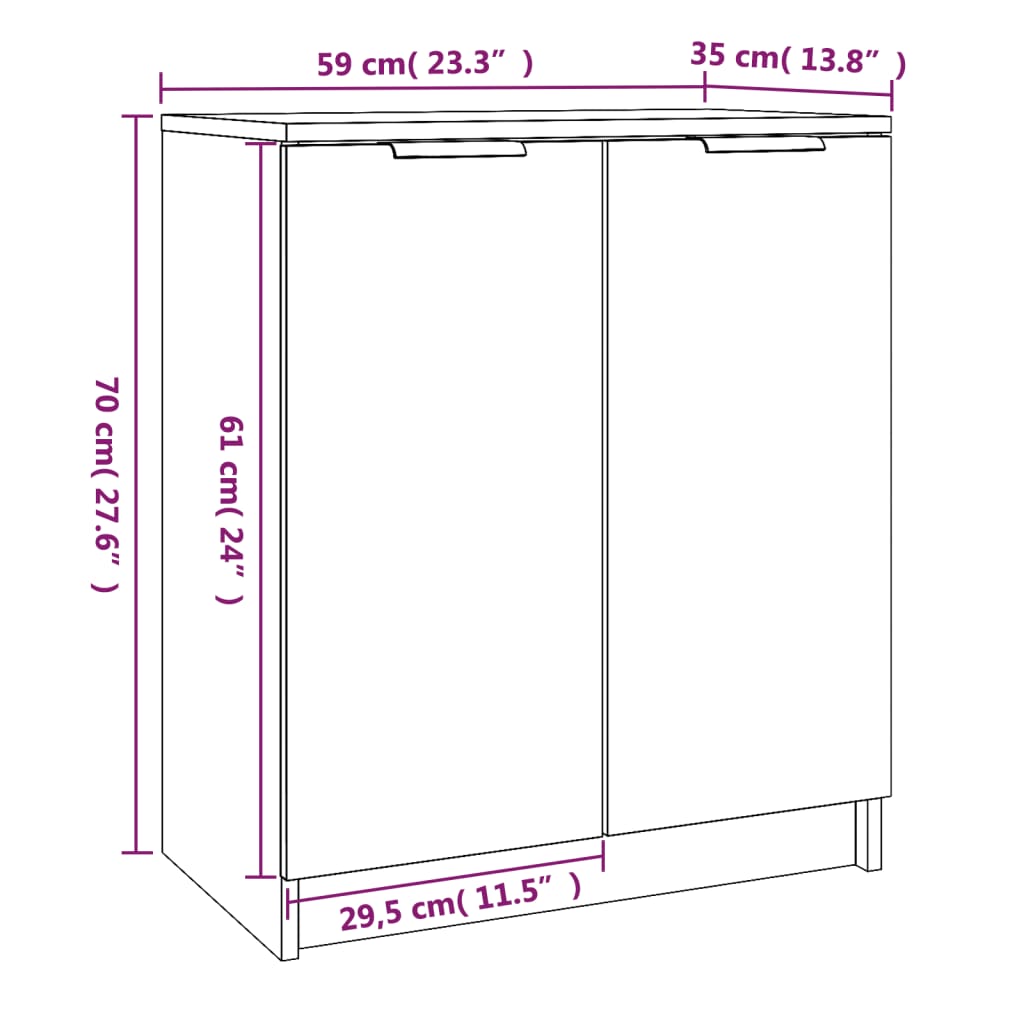 Pantofar, stejar fumuriu, 59x35x70 cm, lemn prelucrat