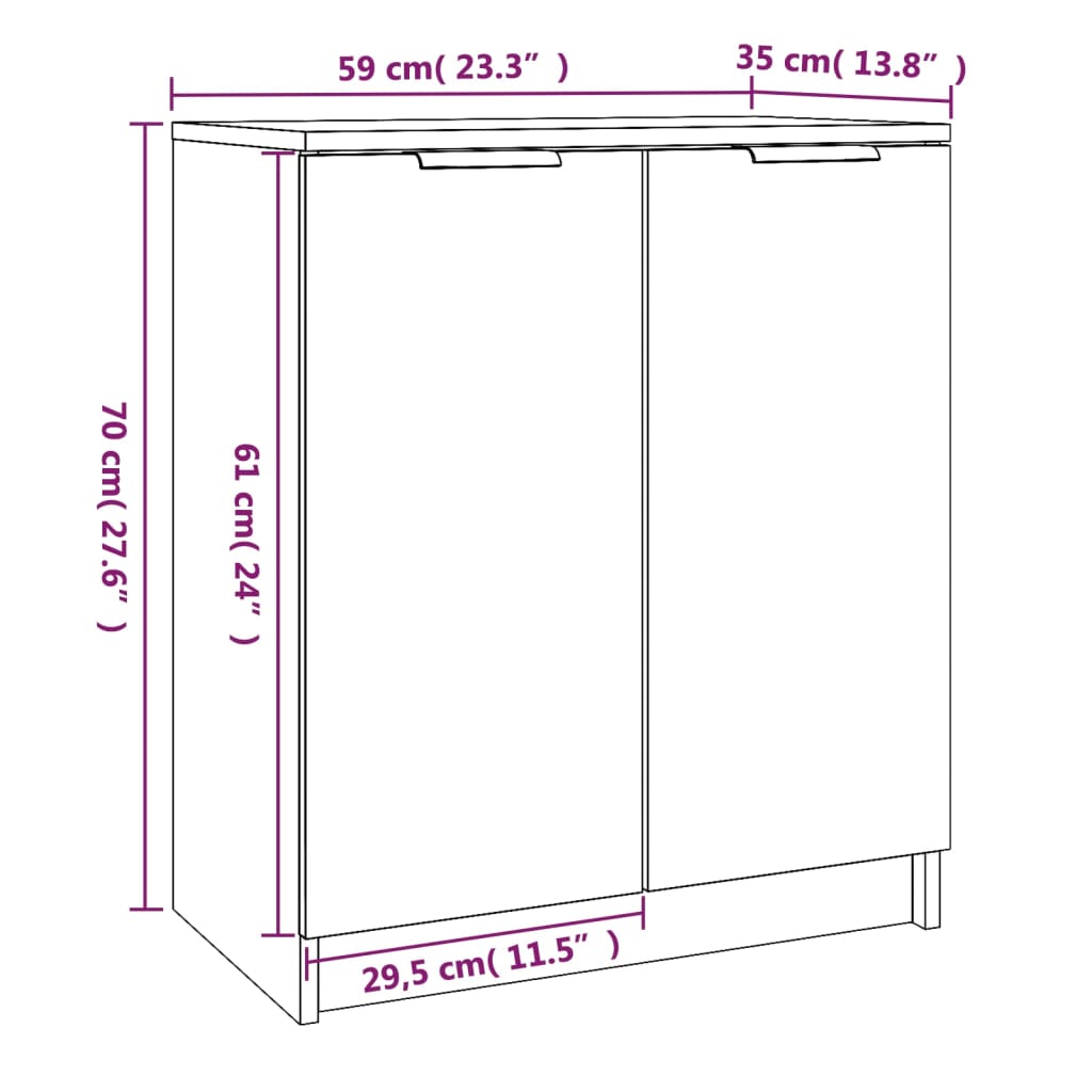 Pantofar, gri sonoma, 59x35x70 cm, lemn prelucrat