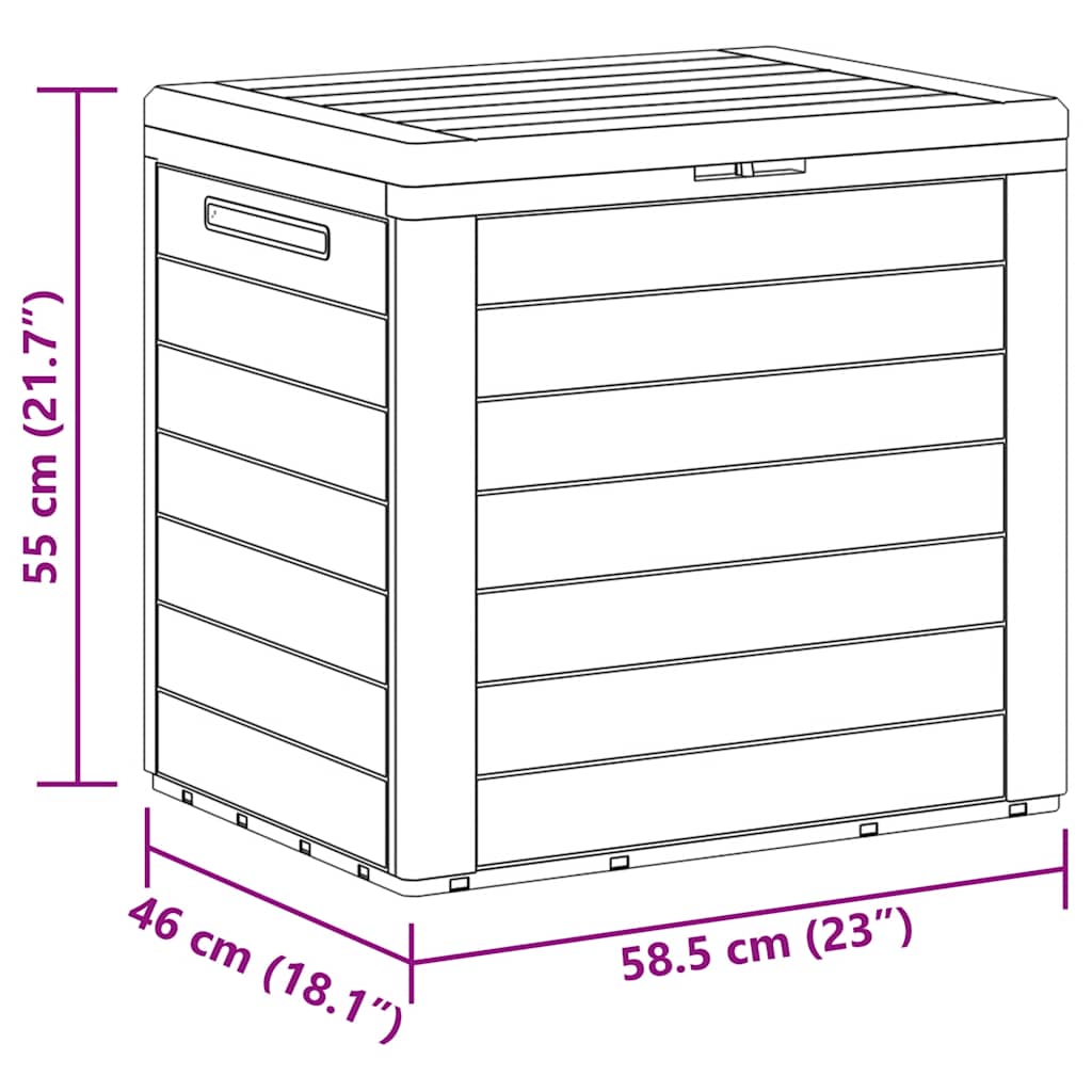 Ladă depozitare de grădină antracit 58,5x46x55 cm polipropilenă