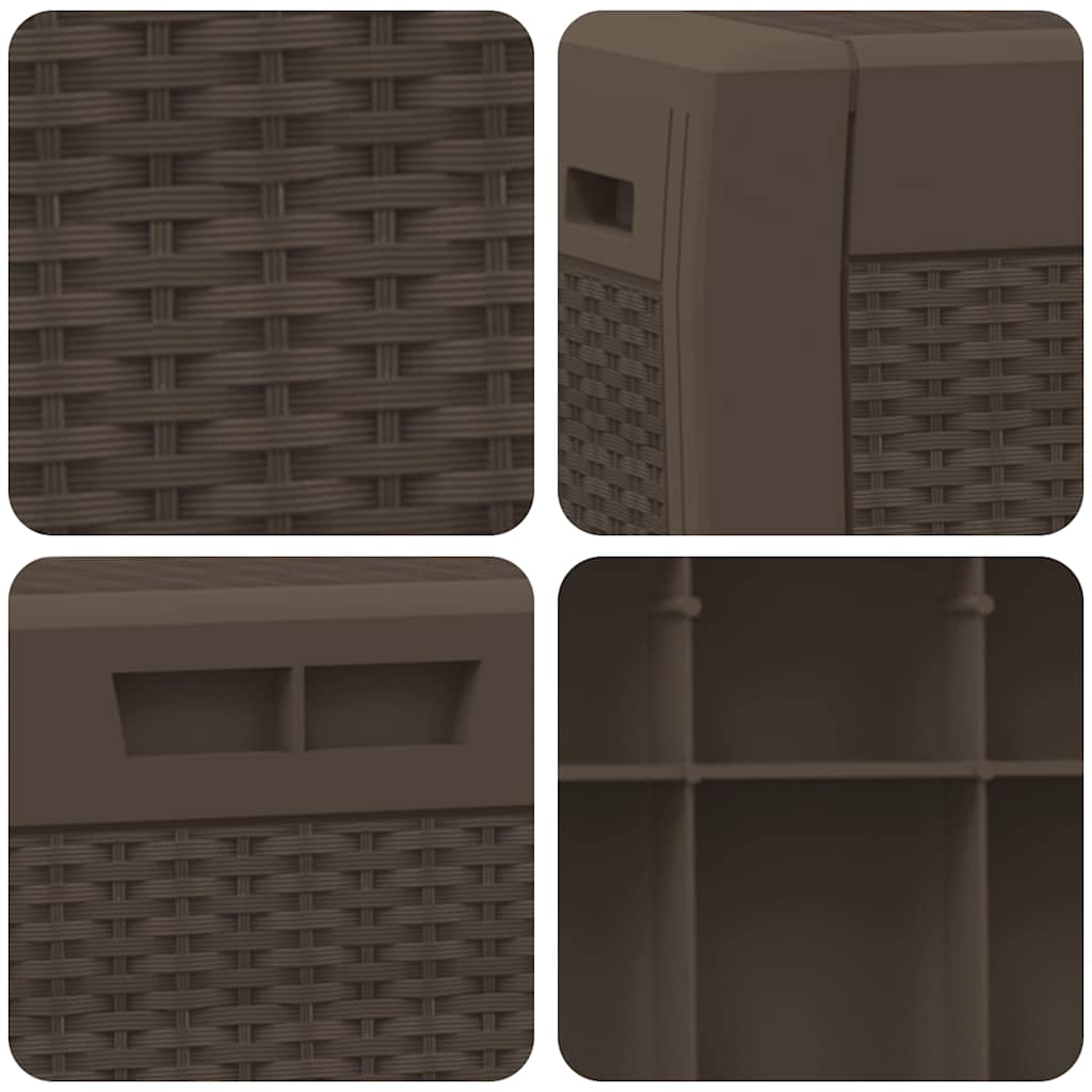 Ladă depozitare de grădină, maro, 119x48x60 cm, polipropilenă