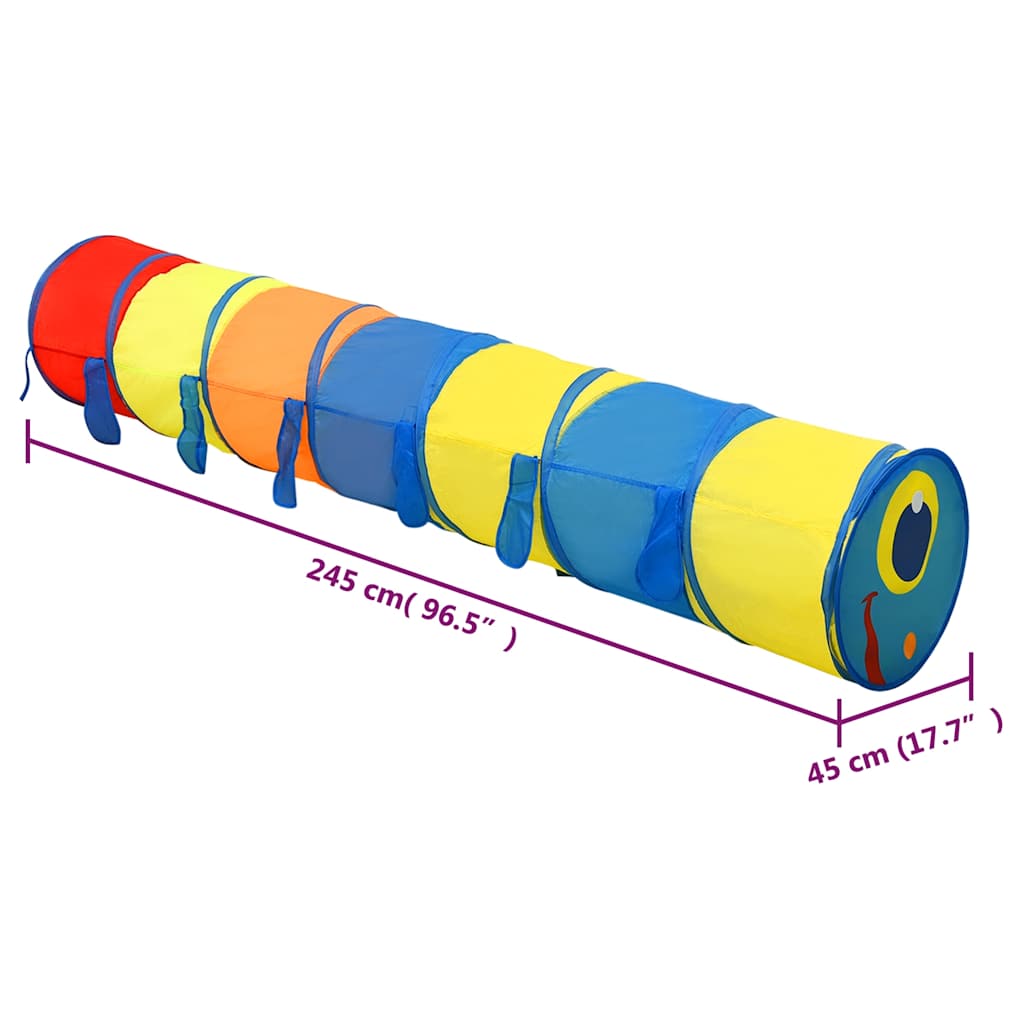 Tunel de joacă pentru copii, multicolor, 245 cm, poliester