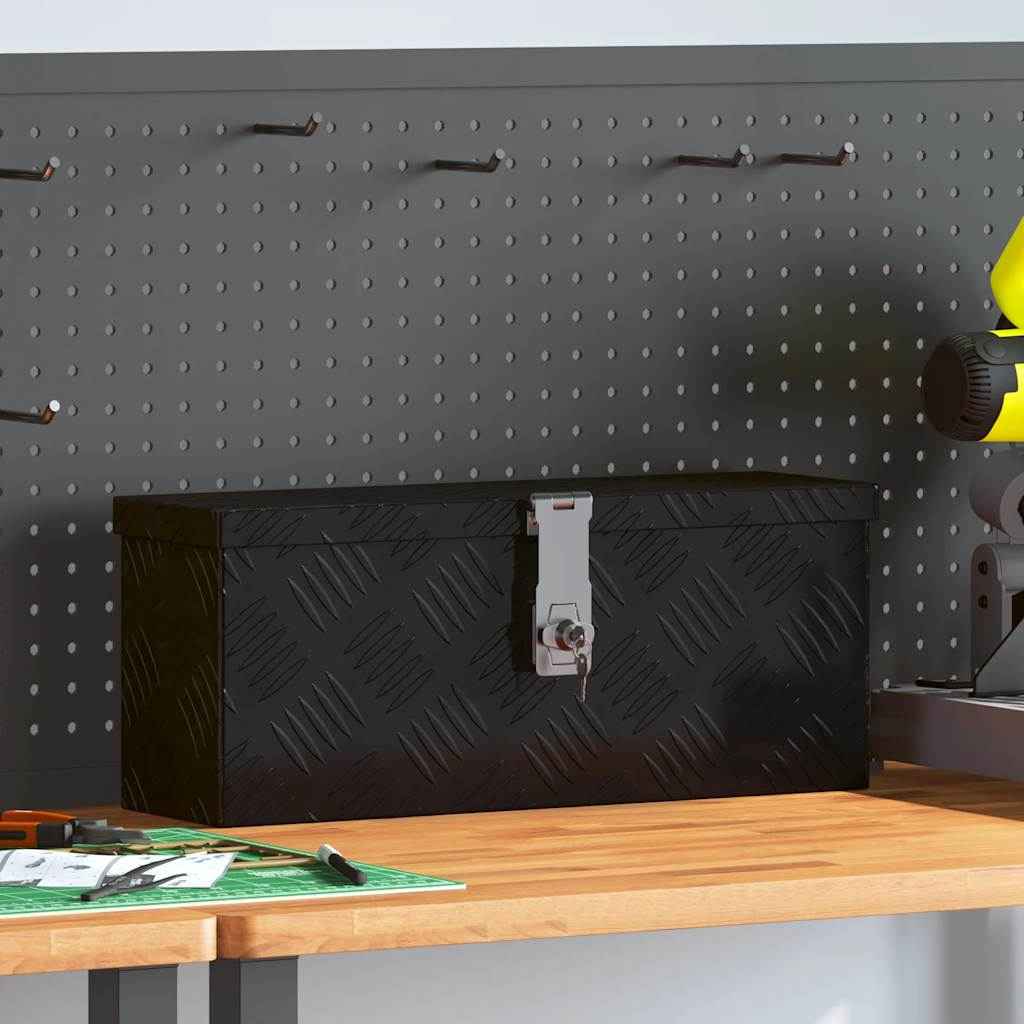 Cutie de depozitare, negru, 50x15x20,5 cm, aluminiu