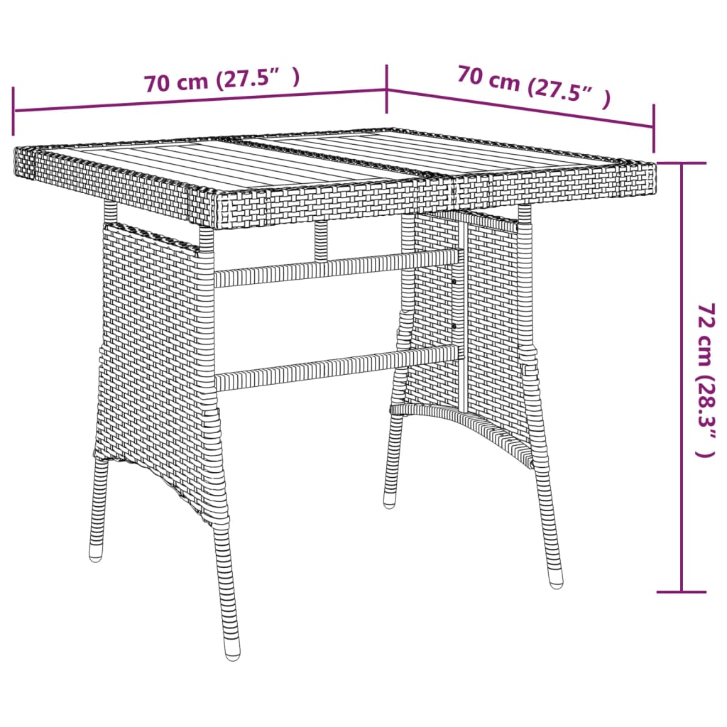 Set mobilier de exterior, 3 piese, negru, poliratan