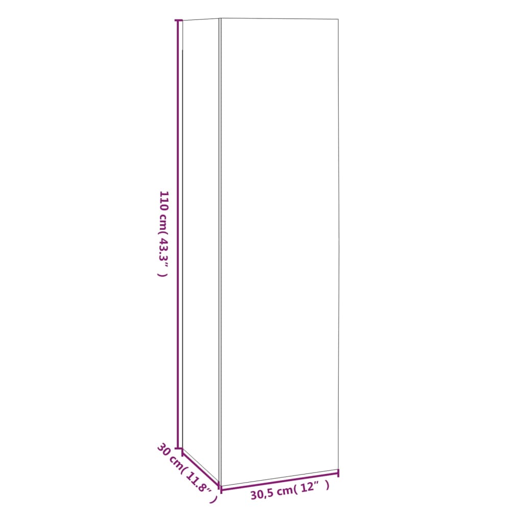 Dulapuri TV, 4 buc., stejar maro, 30,5x30x110 cm lemn prelucrat