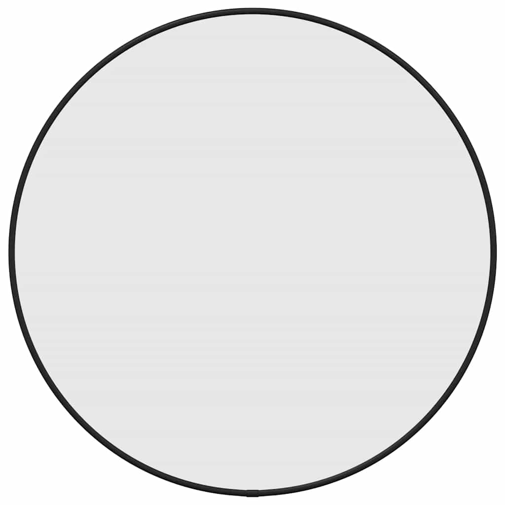 Oglindă de perete rotundă, negru, Ø 50 cm
