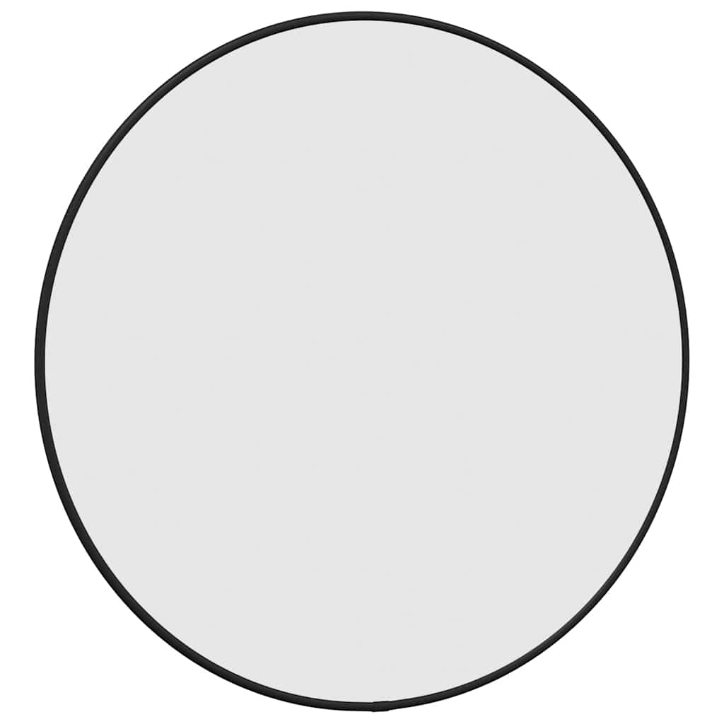 Oglindă de perete rotundă, negru, Ø 50 cm