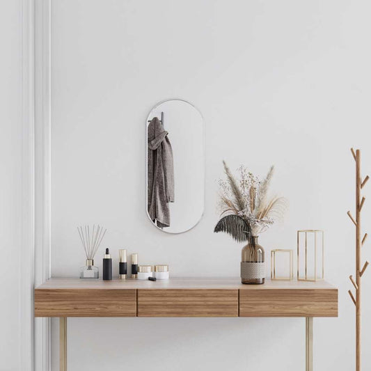 Oglindă de perete, argintiu, 70x30 cm, ovală