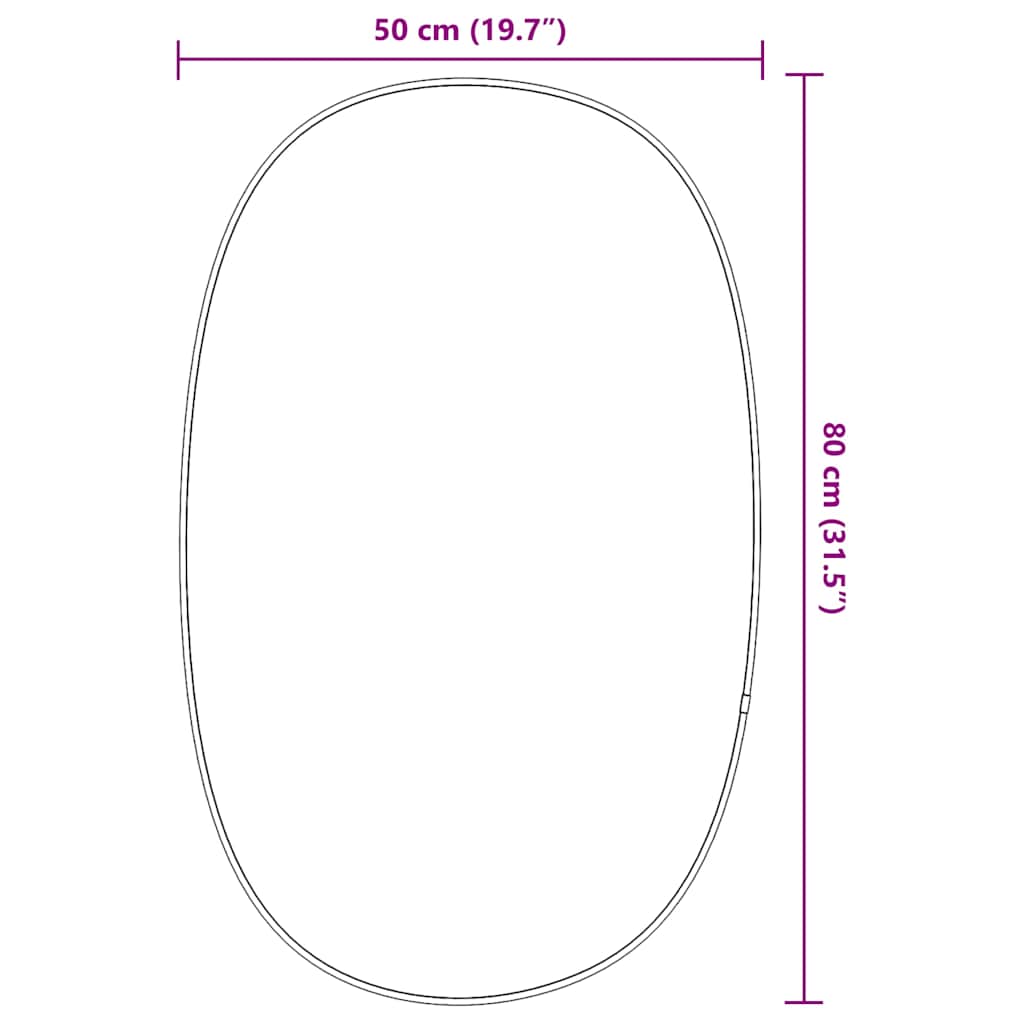 Oglindă de perete, argintiu, 80x50 cm