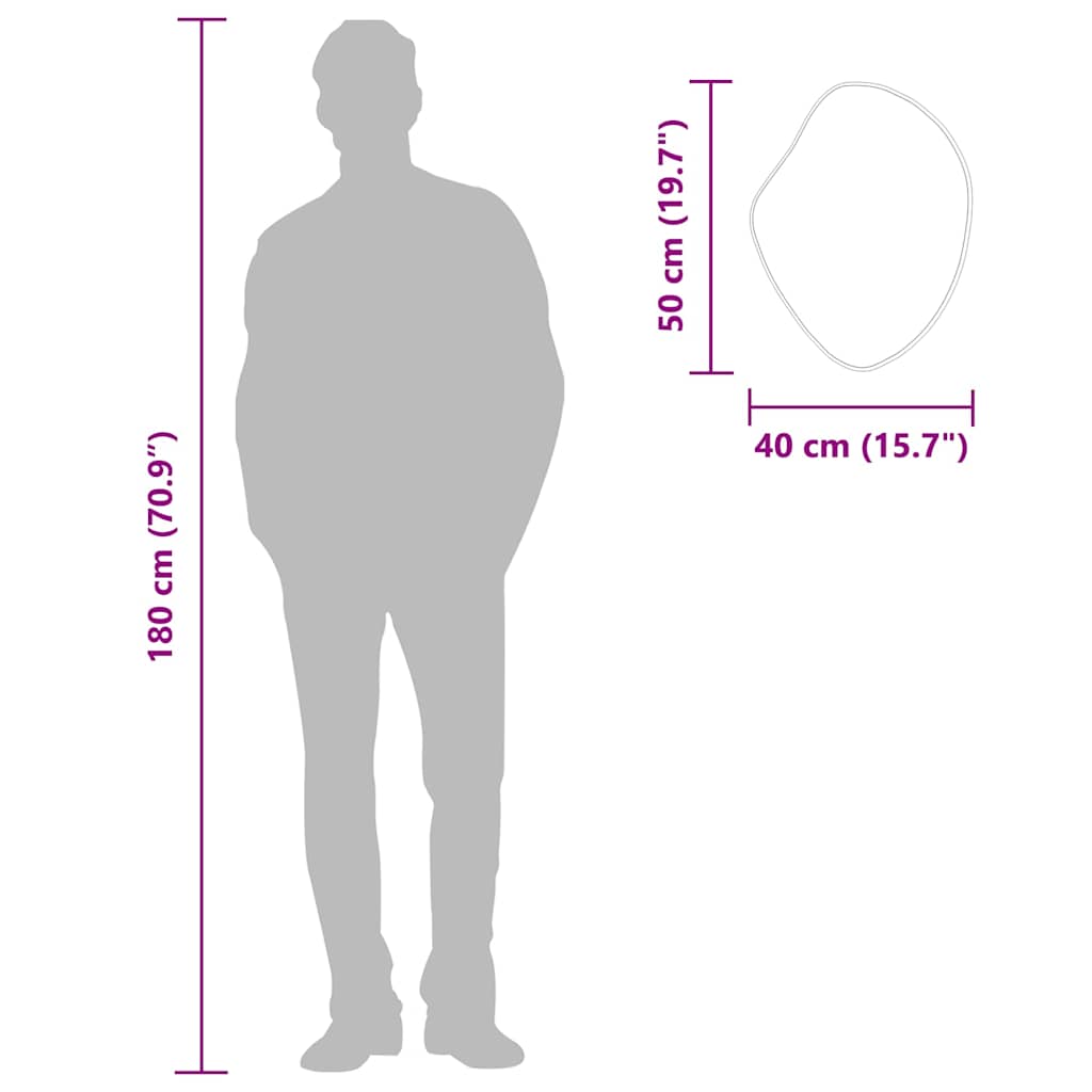 Oglindă de perete, auriu, 50x40 cm