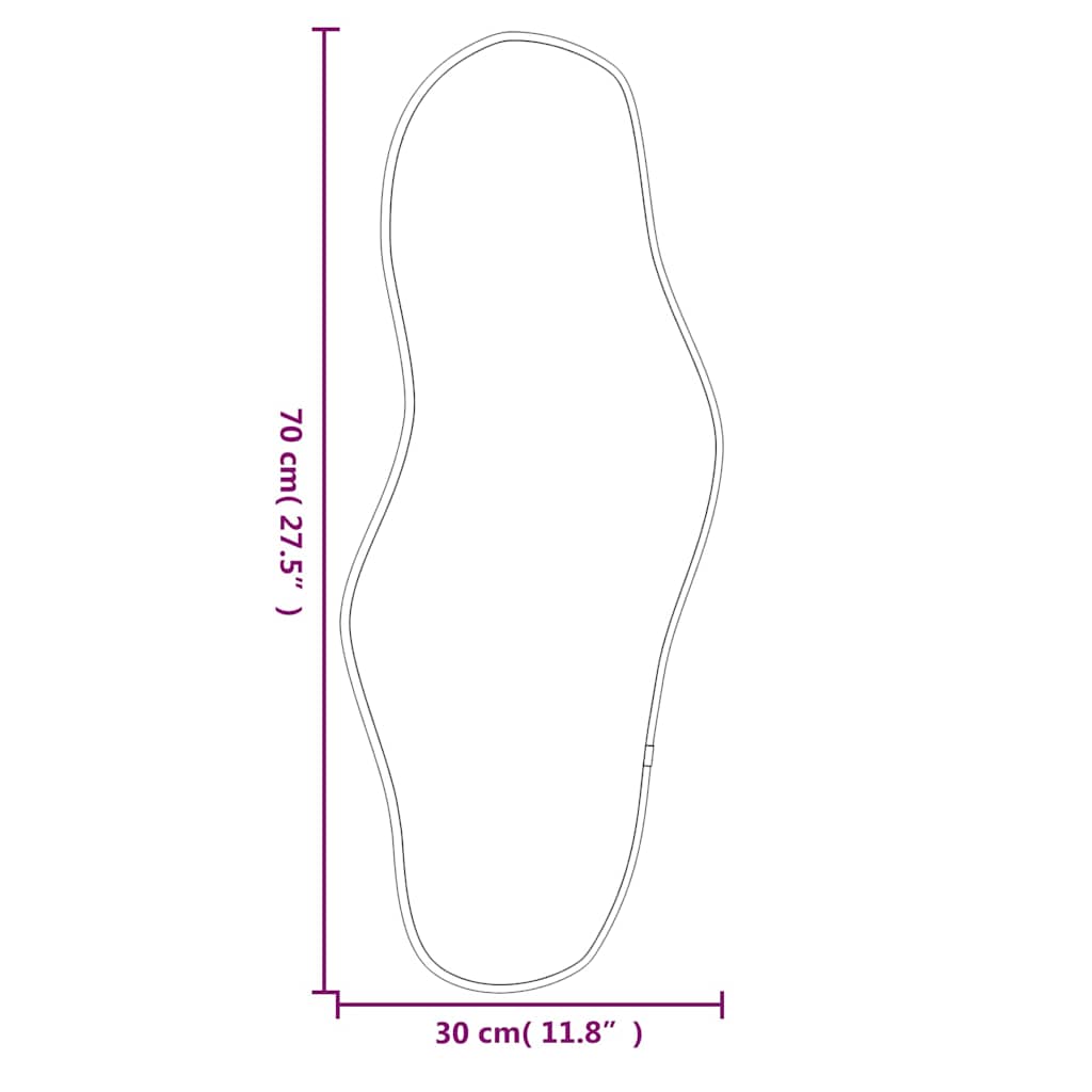 Oglindă de perete, argintiu, 70x30 cm