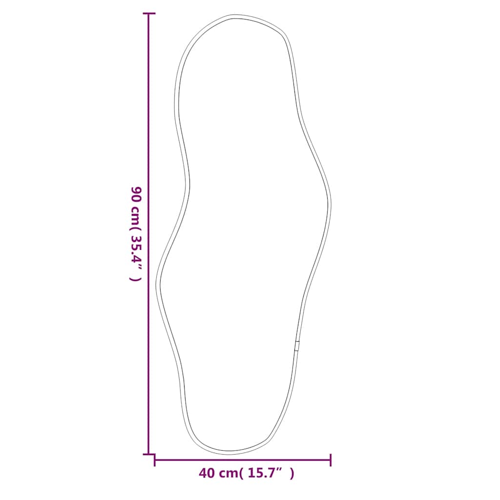 Oglindă de perete, argintiu, 90x40 cm