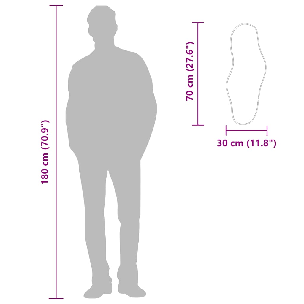 Oglindă de perete, auriu, 70x30 cm