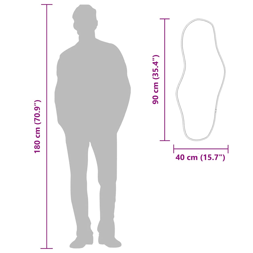 Oglindă de perete, auriu, 90x40 cm