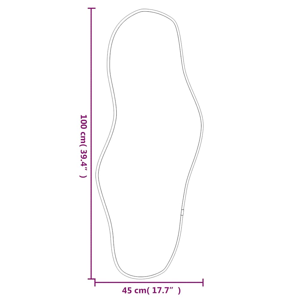 Oglindă de perete, negru, 100x45 cm