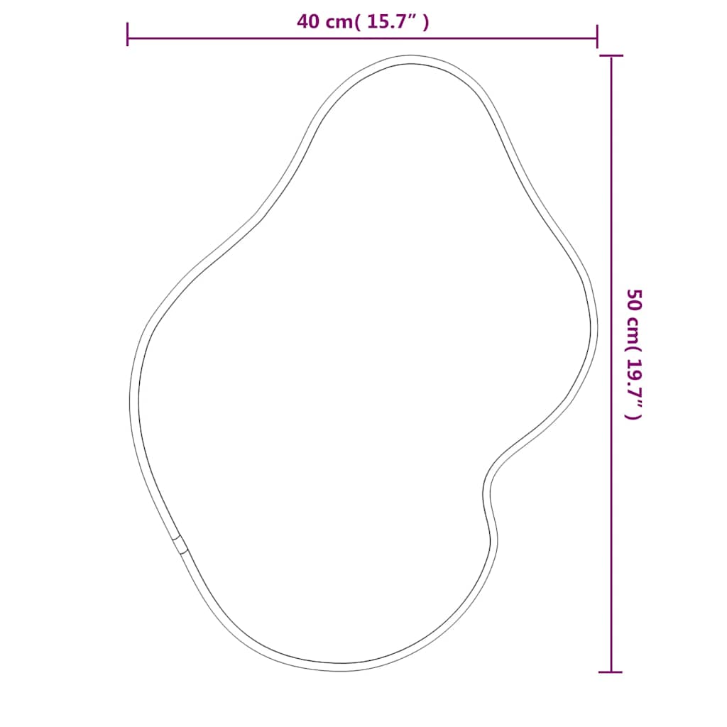 Oglindă de perete, argintiu, 50x40 cm