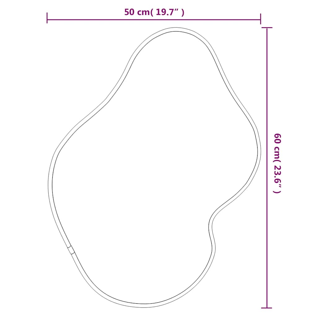 Oglindă de perete, negru, 60x50 cm