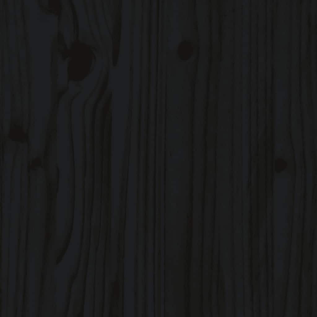 Măsuță de toaletă, negru, 95x50x134 cm, lemn masiv de pin