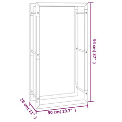 Suport pentru lemne de foc, negru mat, 50x28x94 cm oțel