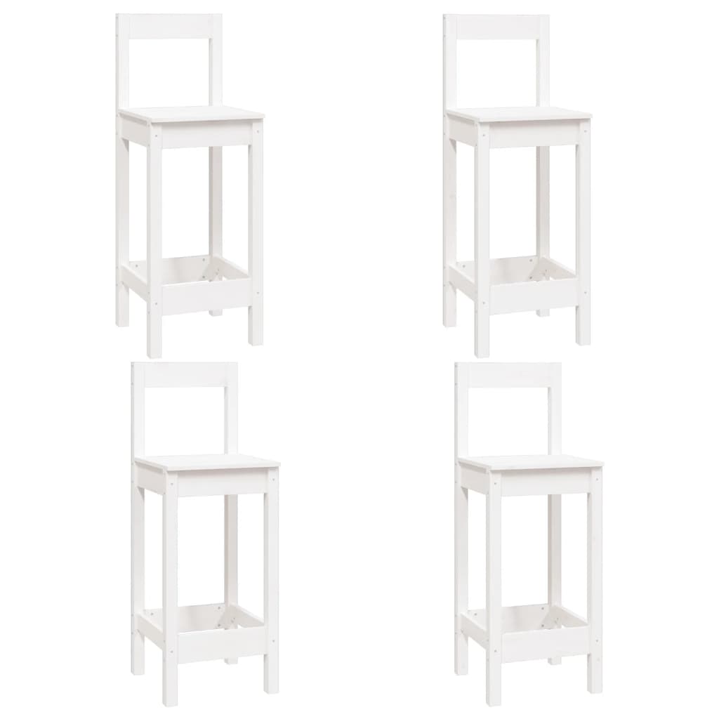 Set mobilier de bar, 5 piese, alb, lemn masiv de pin