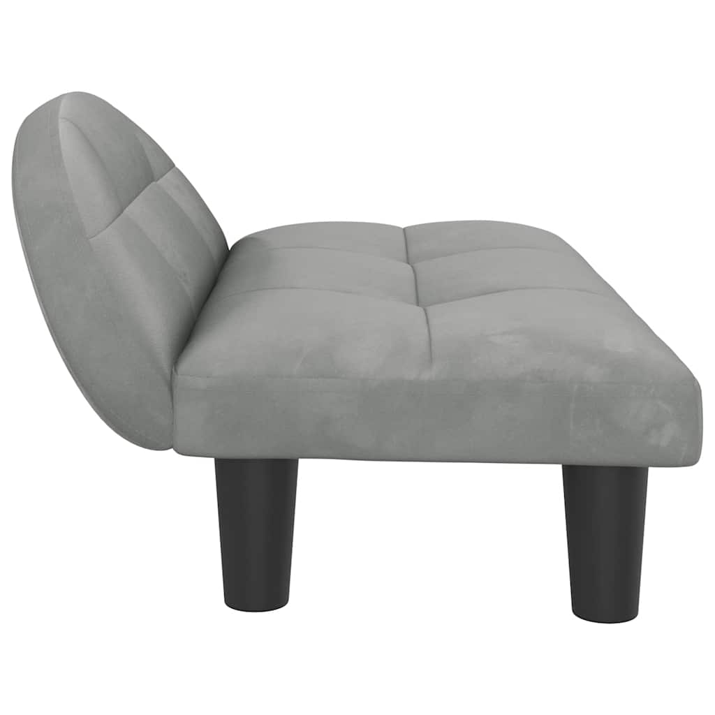 Pat de câini, gri deschis, 70x52x30 cm, catifea