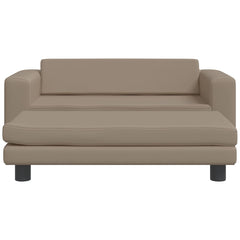 Pat pentru câini cu extensie cappuccino 100x50x30 cm piele eco