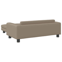 Pat pentru câini cu extensie cappuccino 100x50x30 cm piele eco