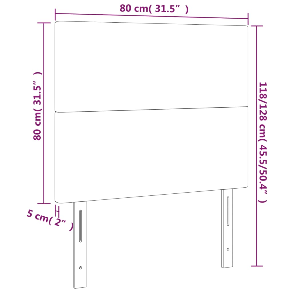 Tăblii de pat, 2 buc, negru, 80x5x78/88 cm, textil