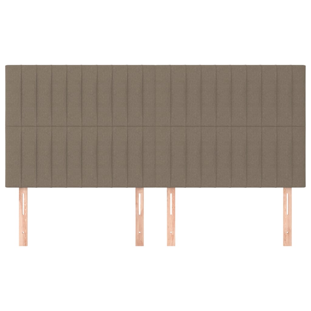 Tăblii de pat, 4 buc, gri taupe, 80x5x78/88 cm, textil