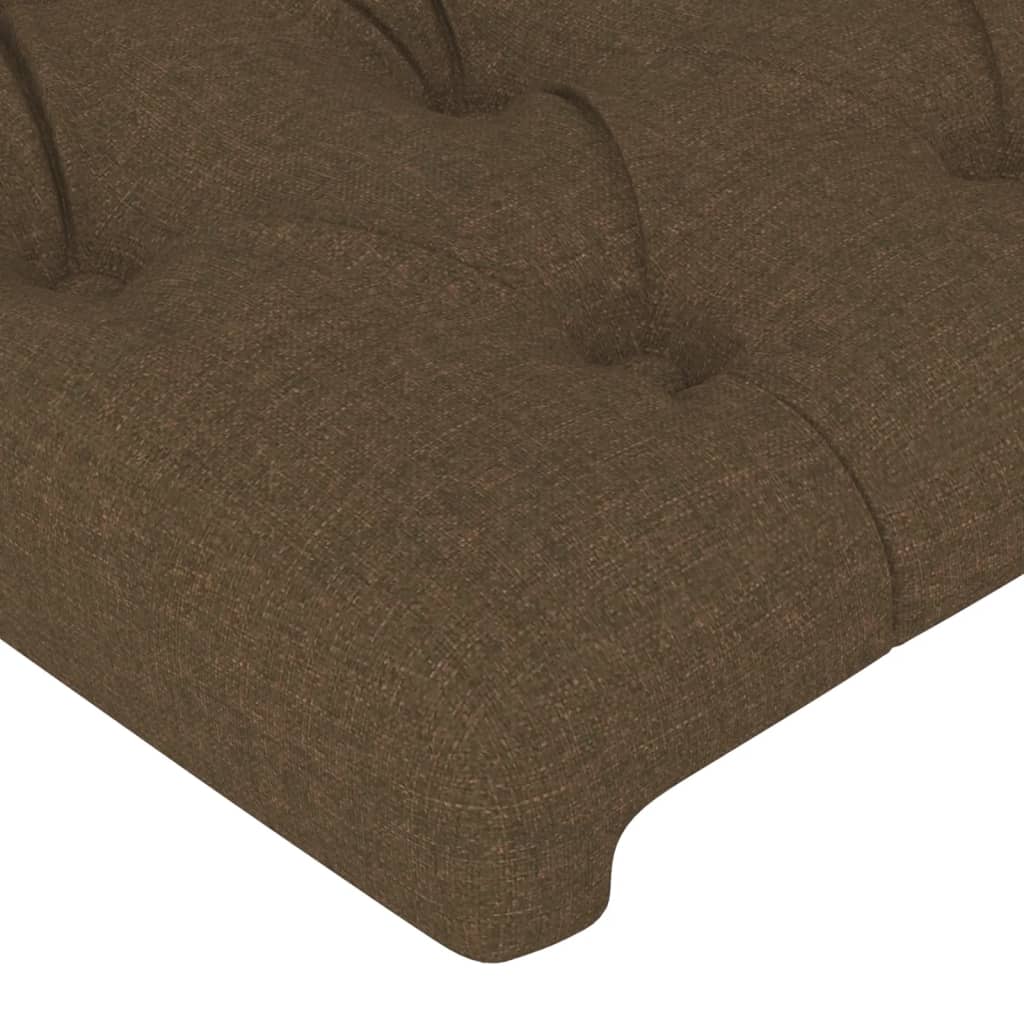 Tăblii de pat, 4 buc, maro închis, 100x7x78/88 cm, textil