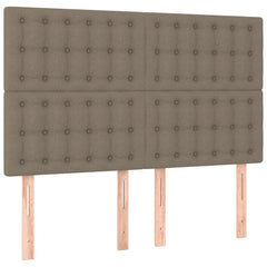 Tăblii de pat, 4 buc, gri taupe, 72x5x78/88 cm, textil