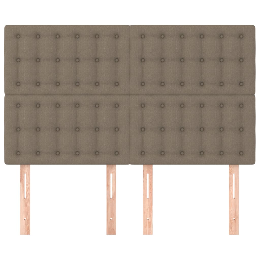 Tăblii de pat, 4 buc, gri taupe, 72x5x78/88 cm, textil