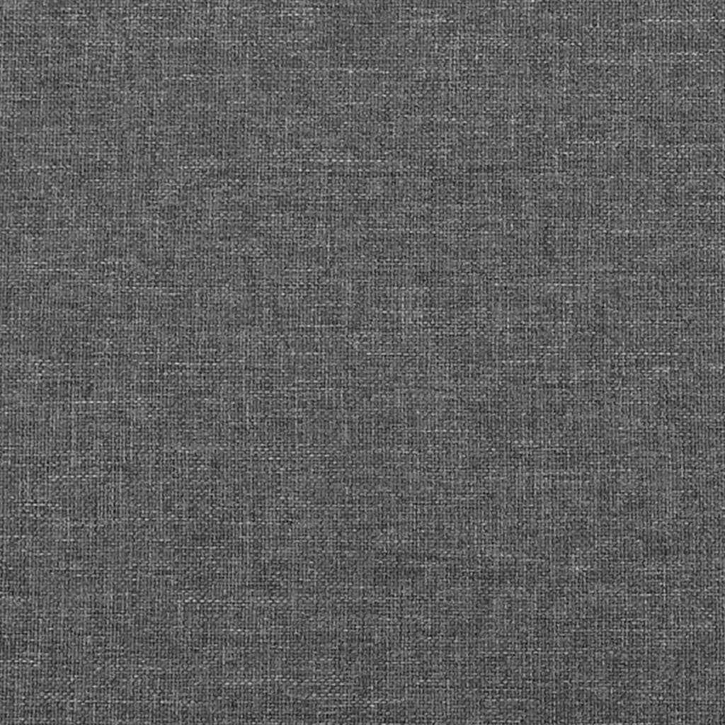 Tăblie de pat cu aripioare gri închis 203x23x78/88 cm textil