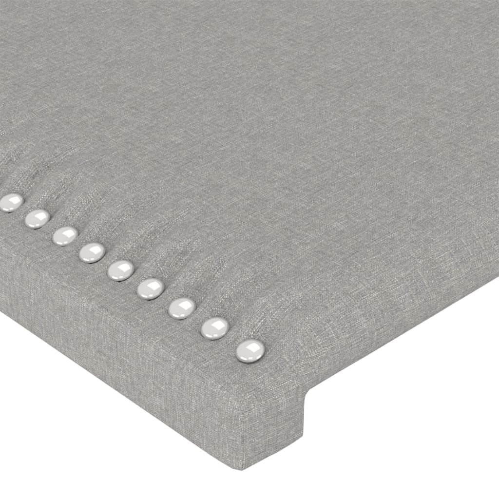 Tăblie de pat cu aripioare gri deschis 103x23x78/88 cm textil