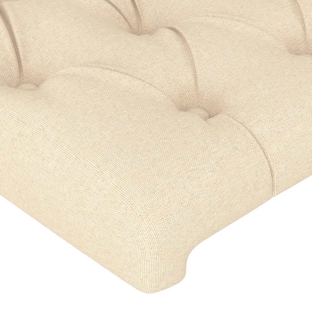 Tăblie de pat cu aripioare crem 147x23x78/88 cm material textil
