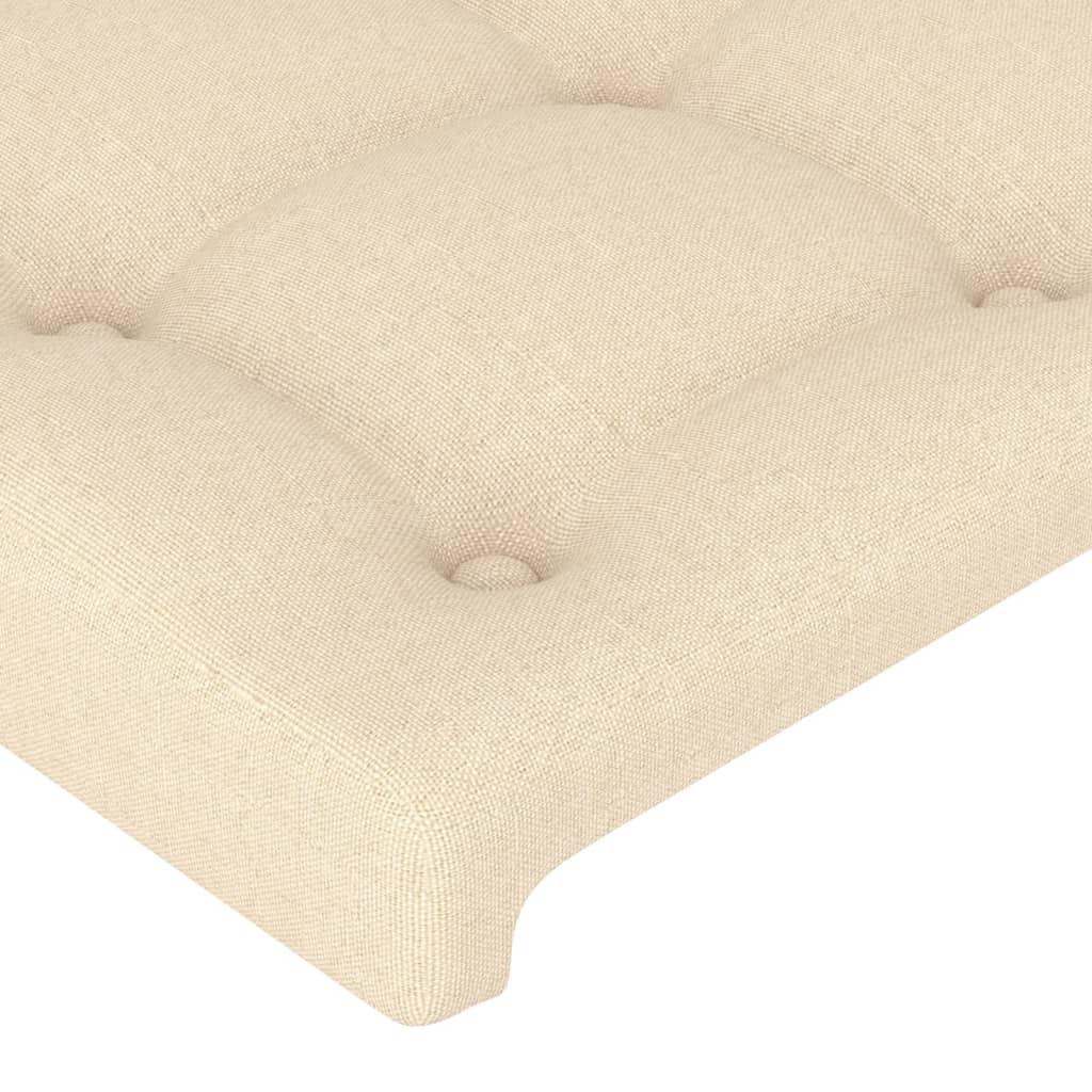 Tăblie de pat cu aripioare crem 203x23x78/88 cm textil
